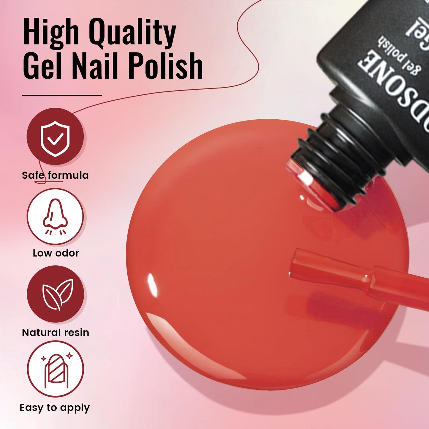 JODSONE Gel Nail Polish Kit with U V Light 32 Colors Gel Polish Nail + 4 Functional Adhesive Bottles Kit Soak Off Manicure Tools Gifts for Women