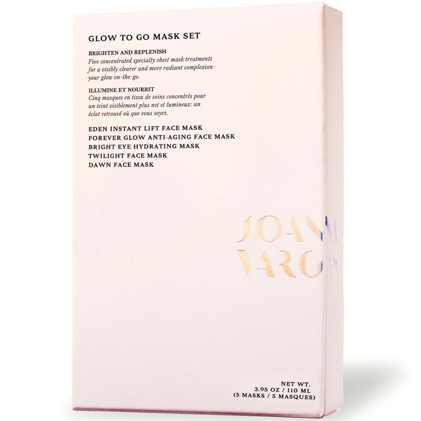 Joanna Vargas Glow to Go Moisturizing Face Masks for Women - 5 Sheets Hydrating Face Masks for Radiant & Revitalized Skin - Travel-Friendly Face Mask Skincare Set - Firming Facial Masks for Women