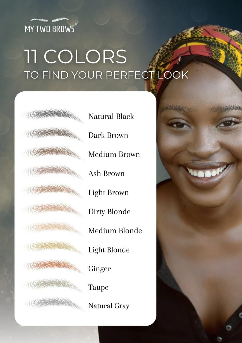 (10 pairs) Light Brown Temporary Eyebrow Tattoo - Extra Large Size - Waterproof & Smudgeproof - Classy Curve Style Eyebrow Stickers - Sheet Lasts up to 30 Days - Won't Work on Existing Brows