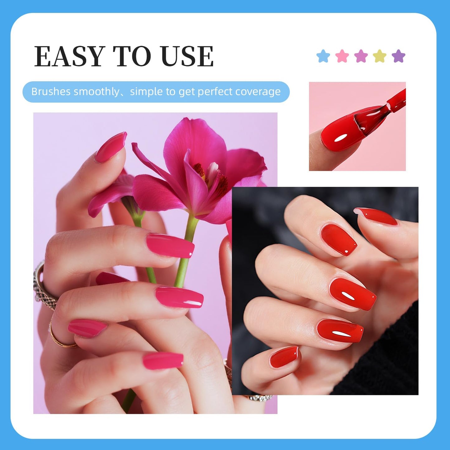 JODSONE Same Color Same Bottle 32 Colors Gel Nail Polish with U V Light Soak Off Glitter Base Top Matte Coat Manicure Salon Home DIY