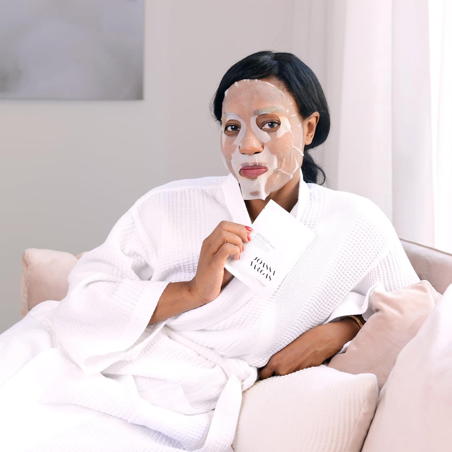 Joanna Vargas Forever Glow Anti Aging Face Mask for Women - Hydrating Sheet Mask For Radiance & Youthful Glow - Moisturizing Face Mask with Gingko Biloba - Plumping Facial Sheet Mask - Single Sheet